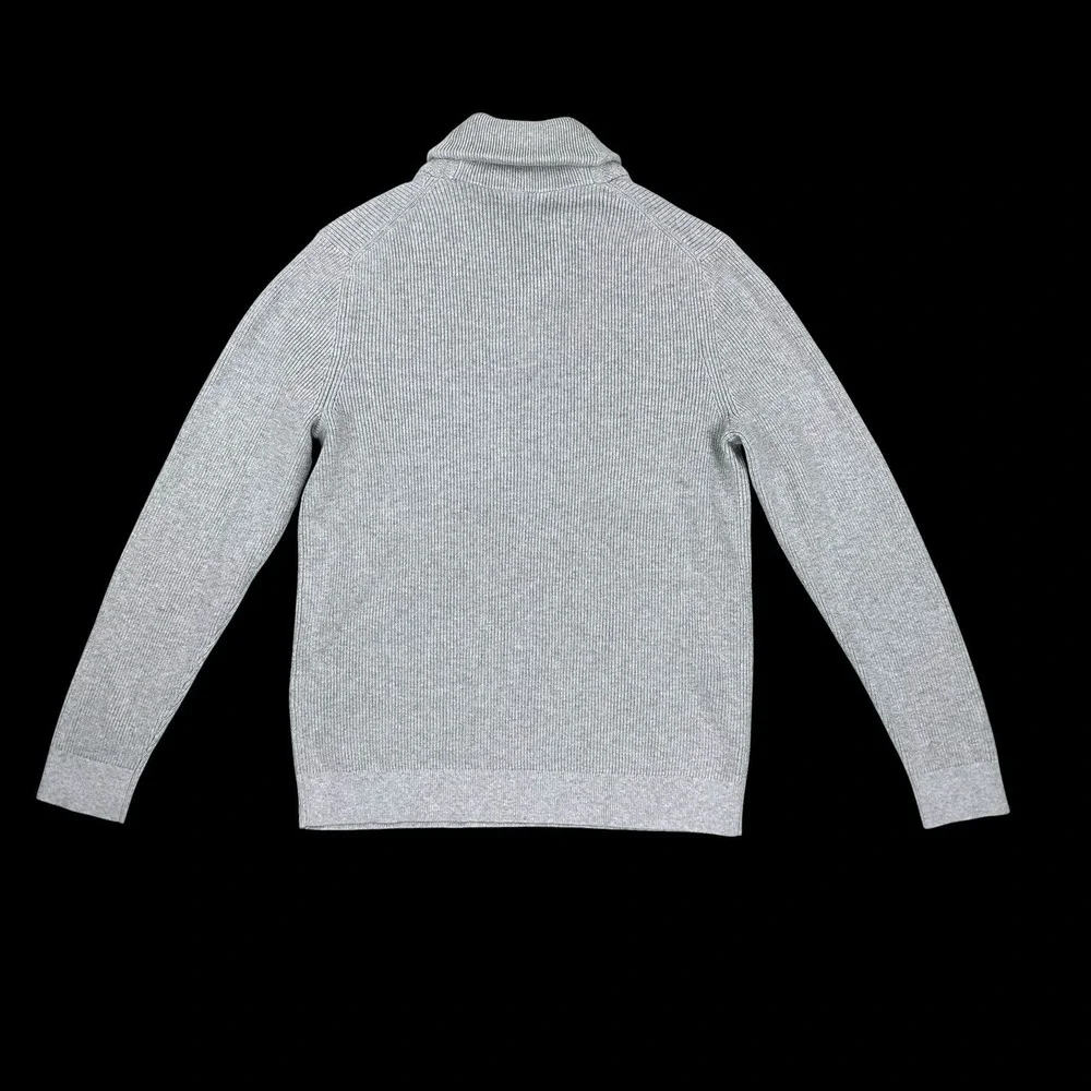 Banana Republic Sweater Men Large Gray Shawl Collar Pullover Long Sleeve NWT